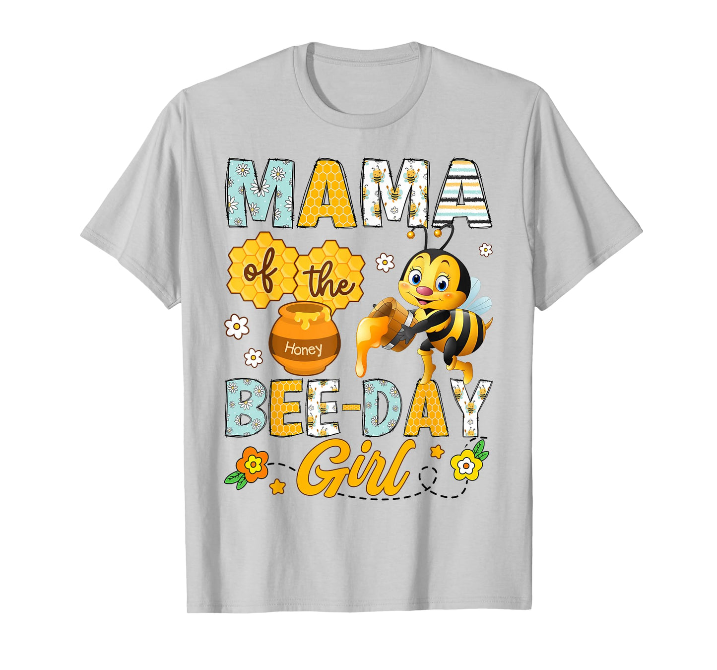 Mama Of The Bee-Day Girl Funny Bee Birthday Party T-Shirt