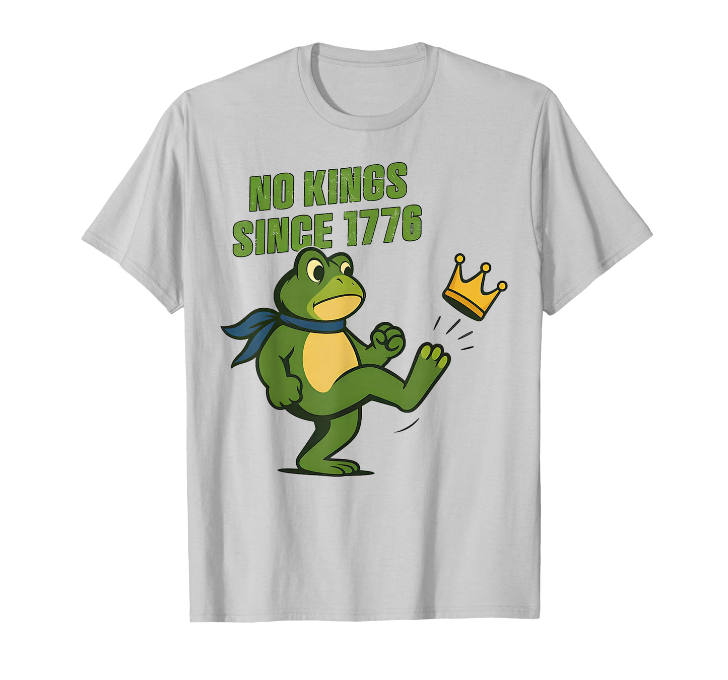 Retro No Kings Since 1776 Portland Frog Kicking Crown T-Shirt