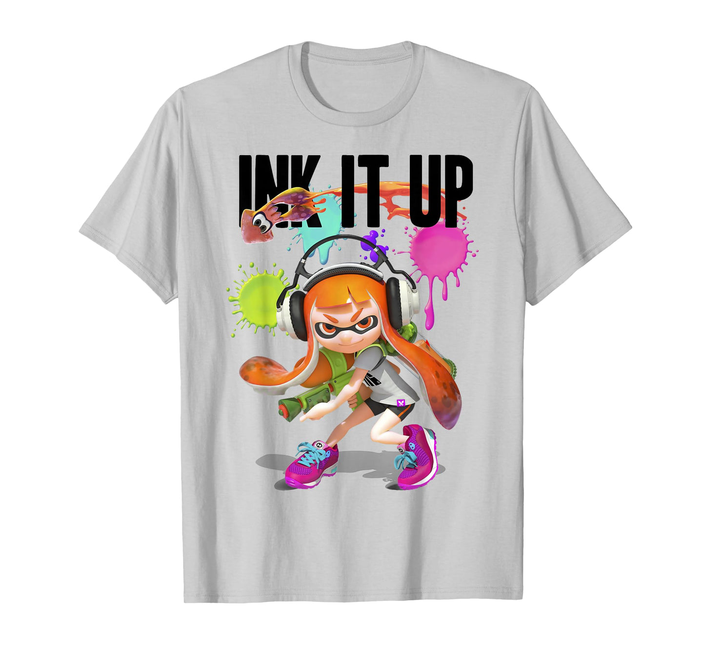 Splatoon Ink It Up Squid Inkling Splatter Poster T-Shirt