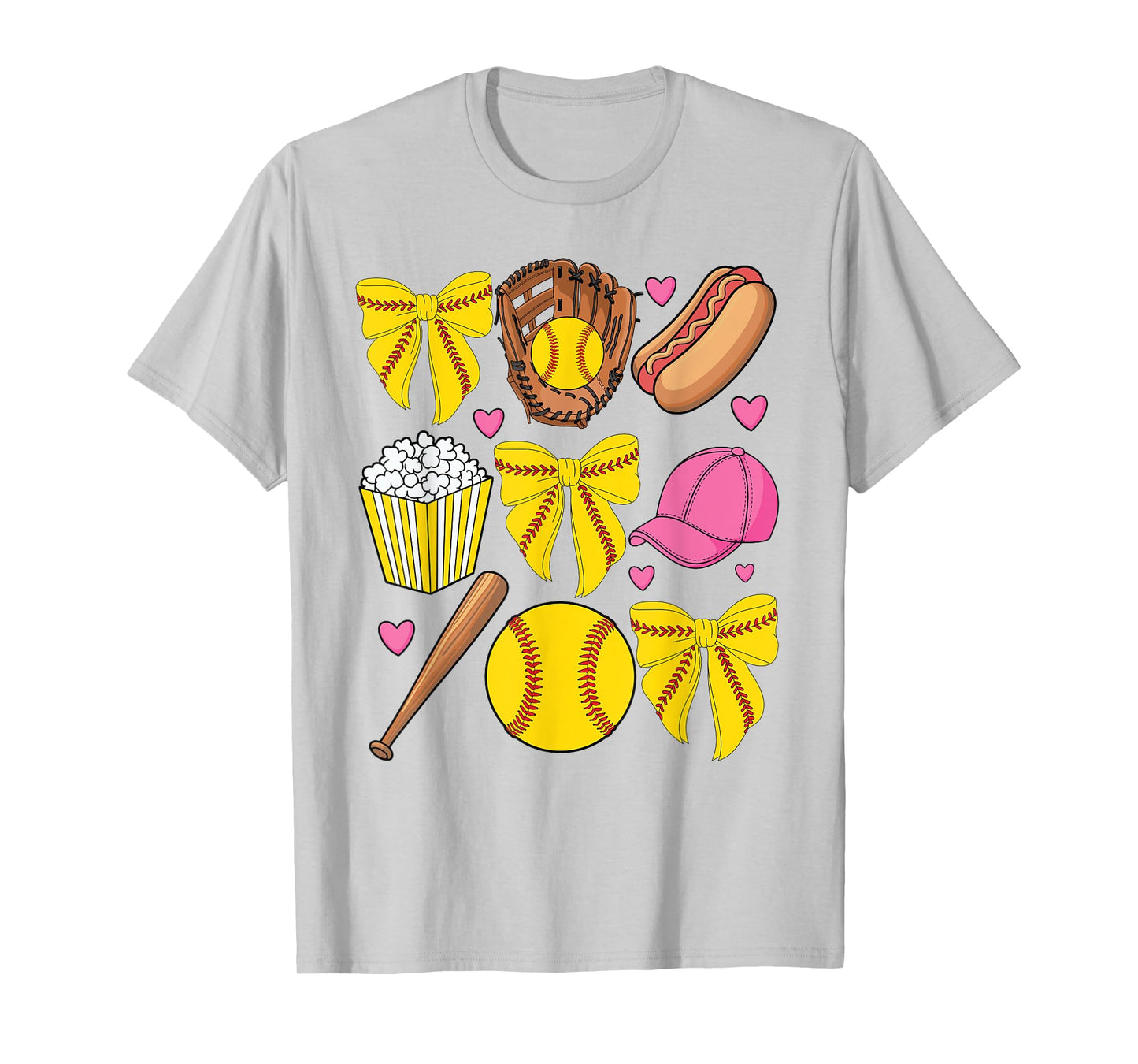 Softball Coquette Bow Softball Mom Mothers Day Women Mama T-Shirt