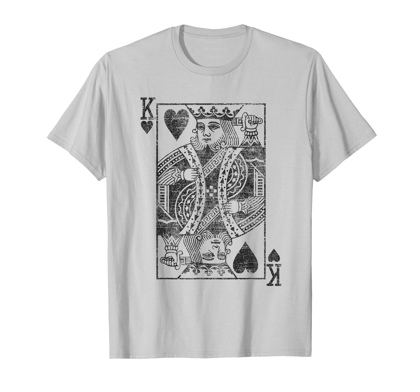 King of Hearts Playing Card Costume Poker Distressed T-Shirt