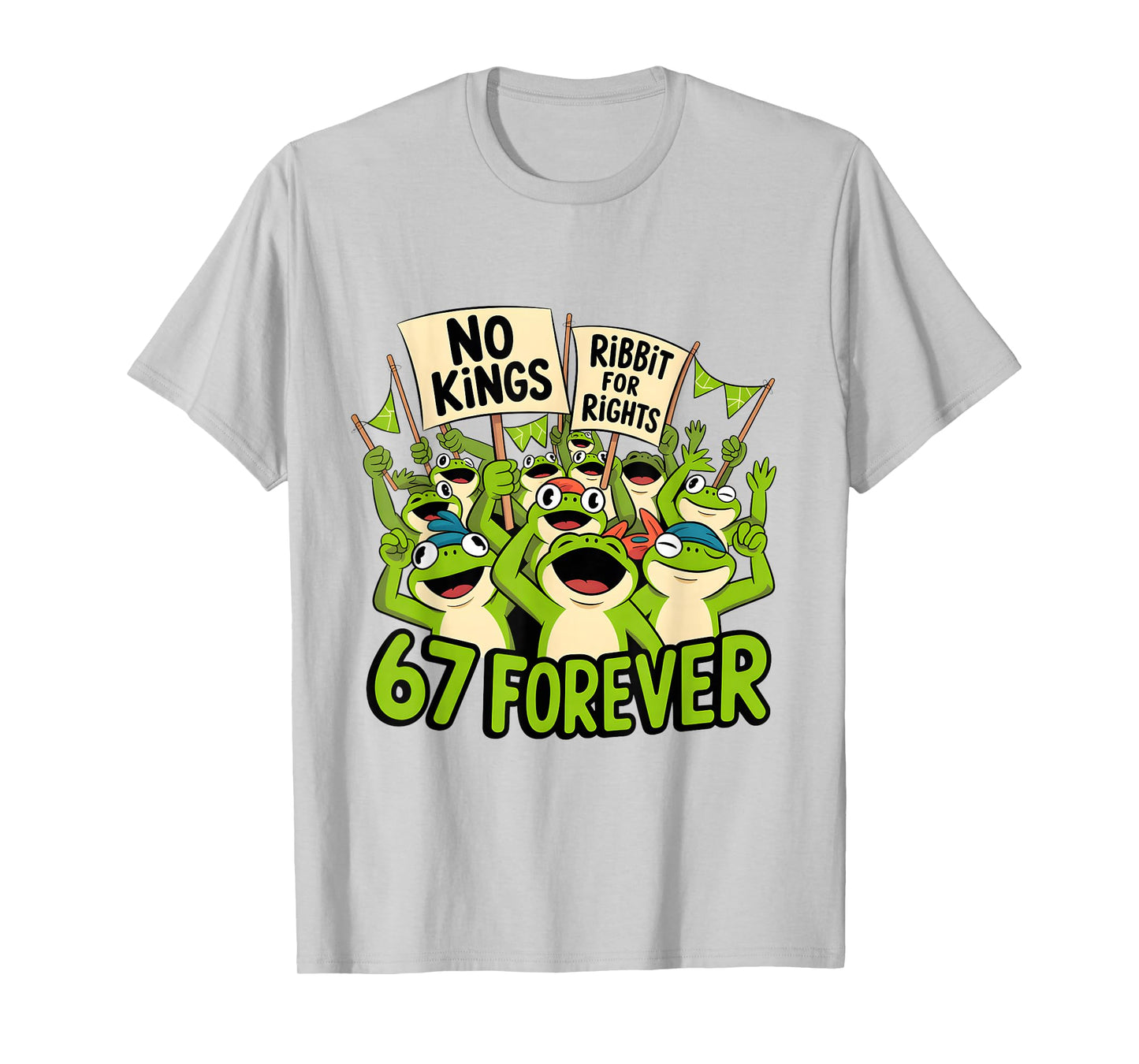 No Kings Just 67 Frogs Protest Ribbit for Rights Six Seven T-Shirt