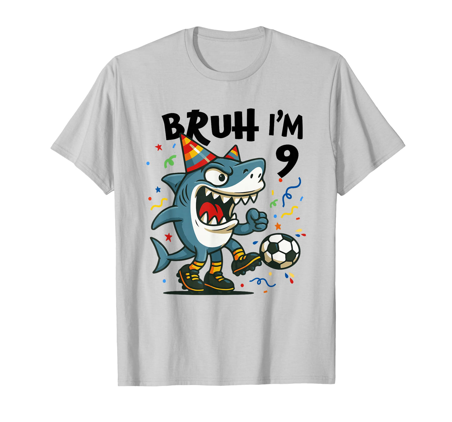 Tralalero Tralala Italian Brain Red Boy Soccer 9th Birthday T-Shirt