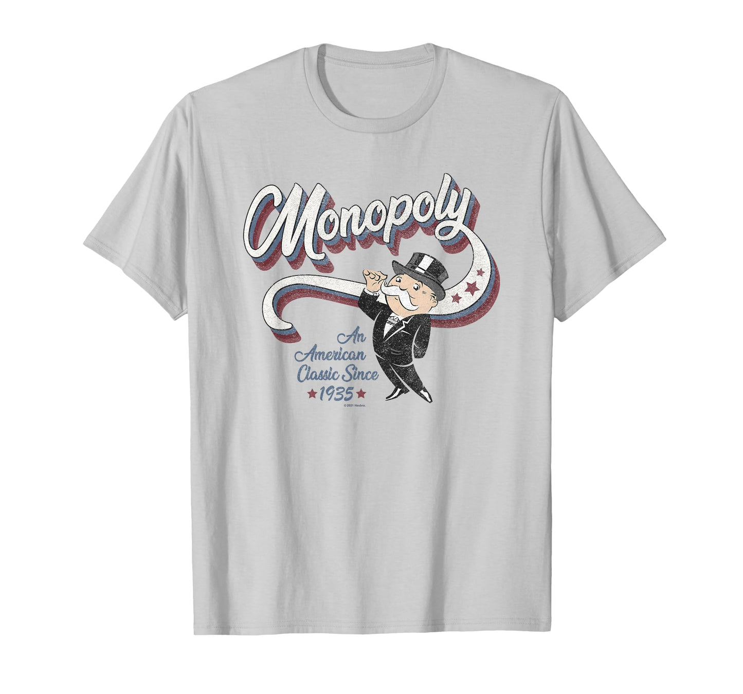 Hasbro Monopoly Americana 3D Logo Monopoly Man Classic T-Shirt