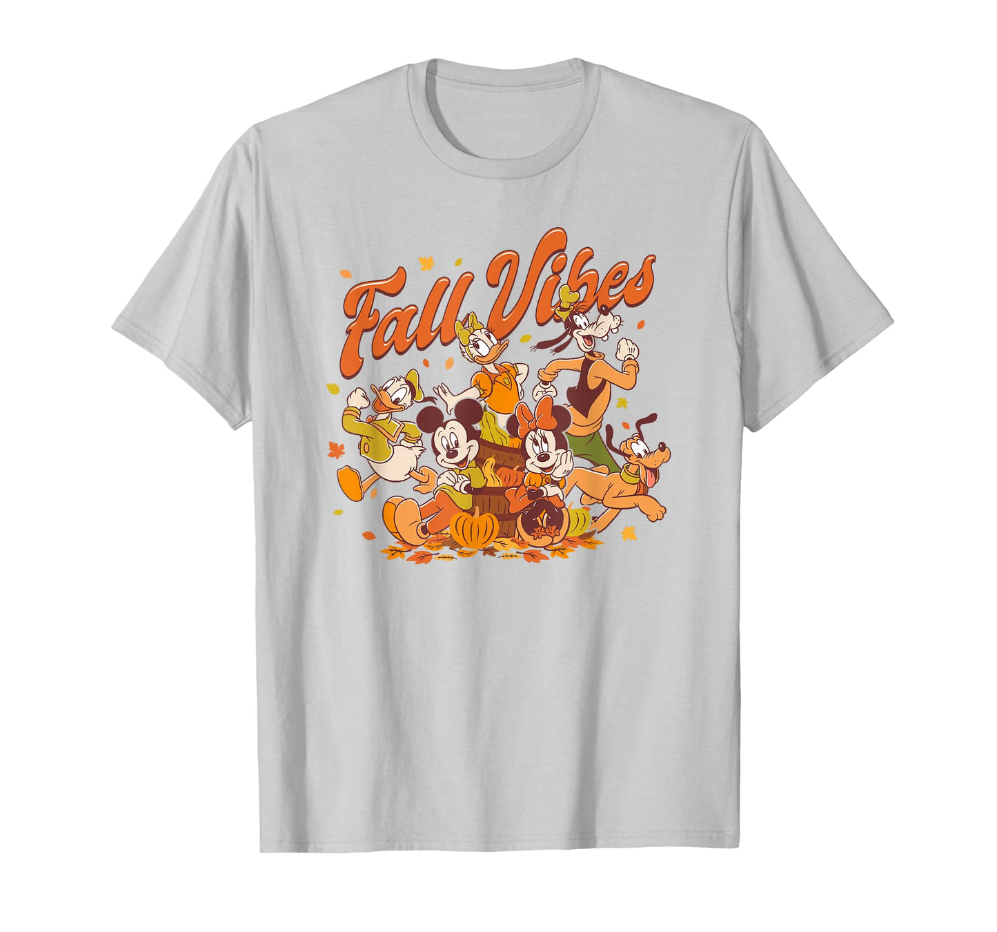 Disney Mickey & Friends Fall Vibes Group Shot Big Chest Logo T-Shirt