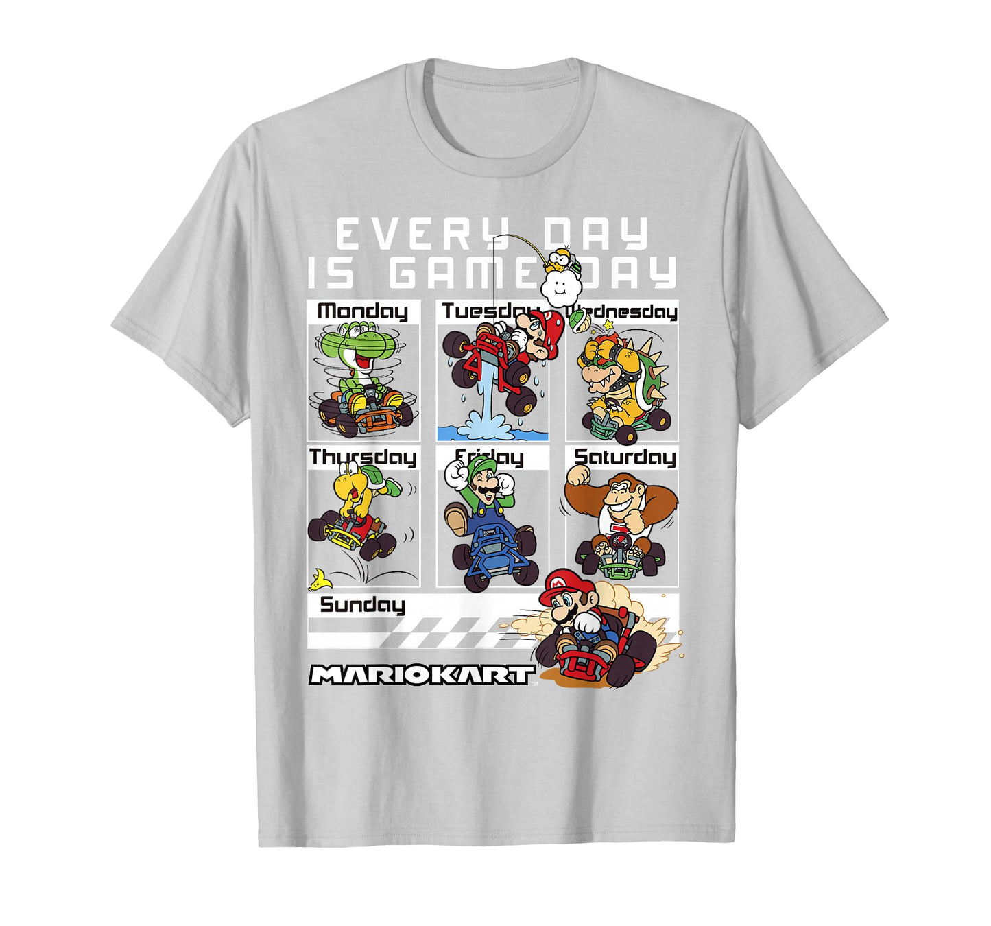Mario Kart Everyday Is Game Day Group Shot Graphic T-Shirt T-Shirt