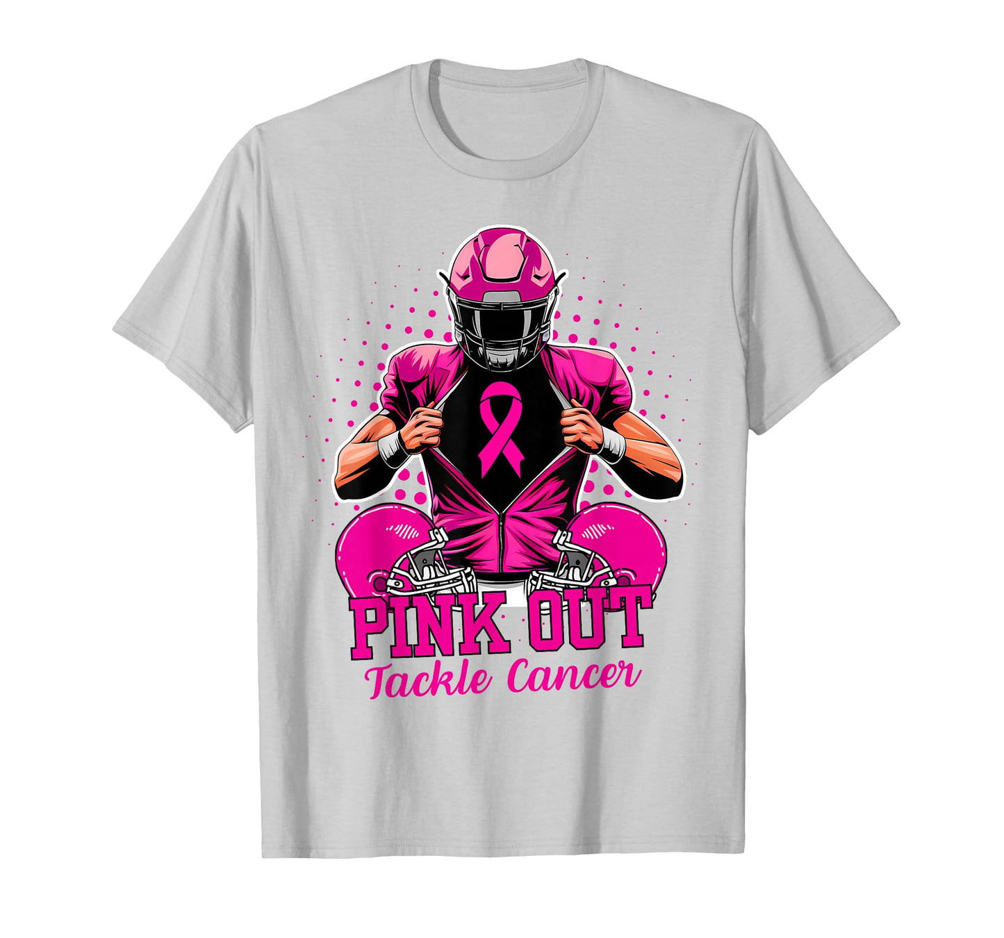 Breast Cancer Awareness Pink Ribbon Football Support Women T-Shirt