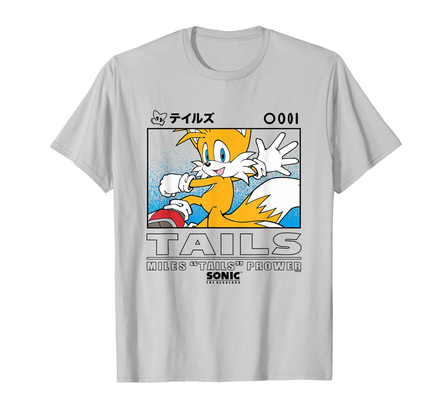 Sonic The Hedgehog Miles Tails Prower Kanji Portrait T-Shirt