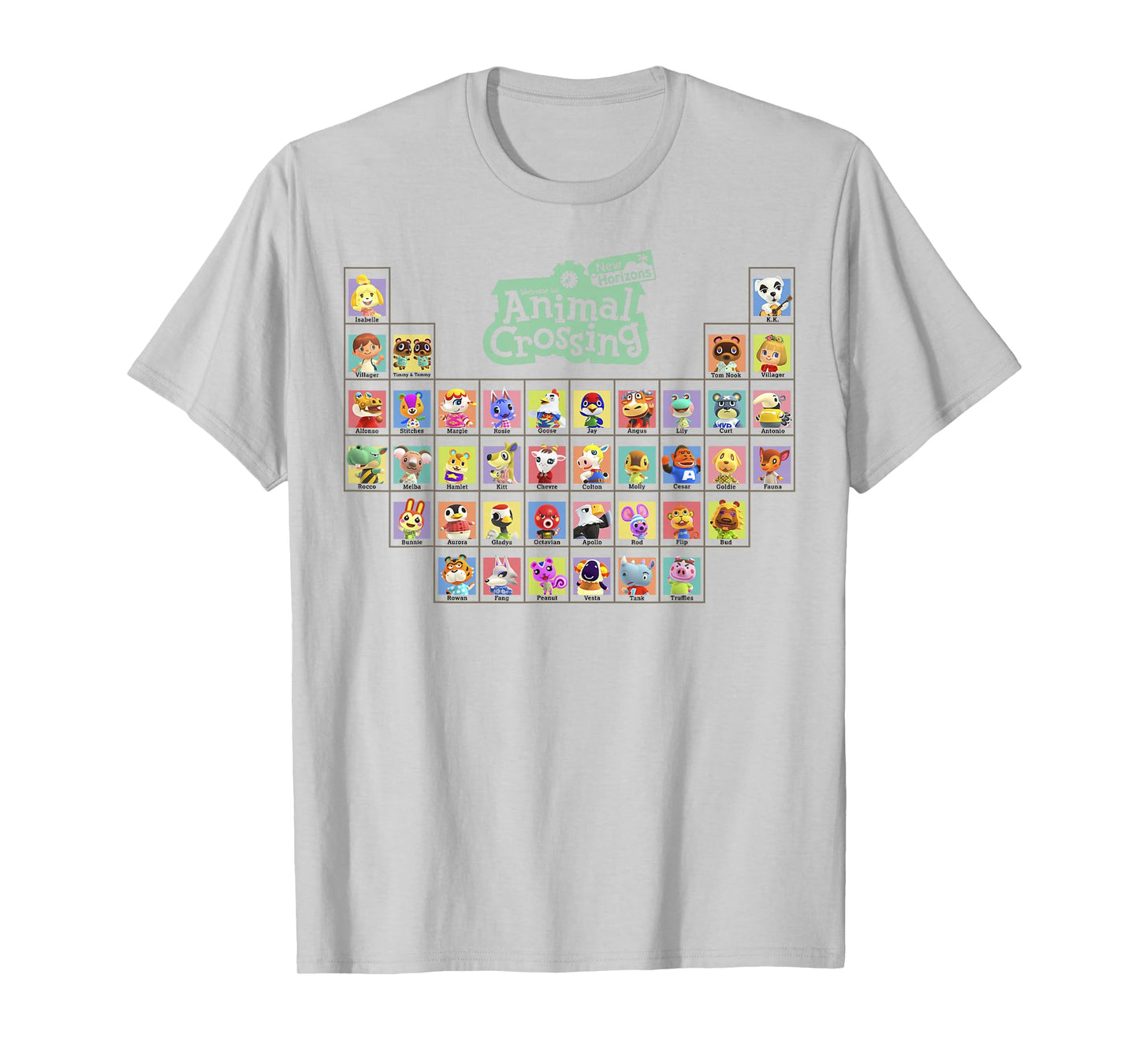 Animal Crossing: New Horizons Periodic Table Of Villagers T-Shirt