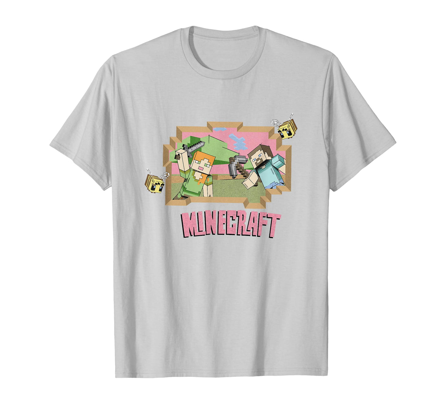 Minecraft Steve & Alex On An Adventure Vintage T-Shirt