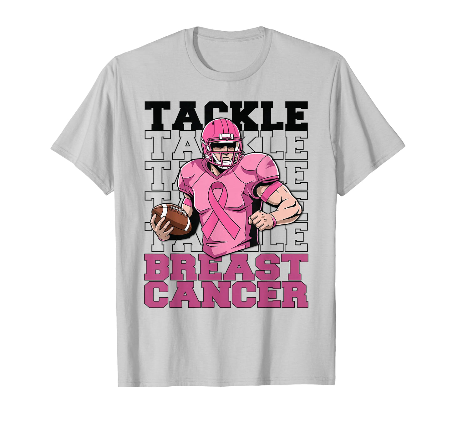 Tackle Breast Cancer Awareness American Football Women Kids T-Shirt