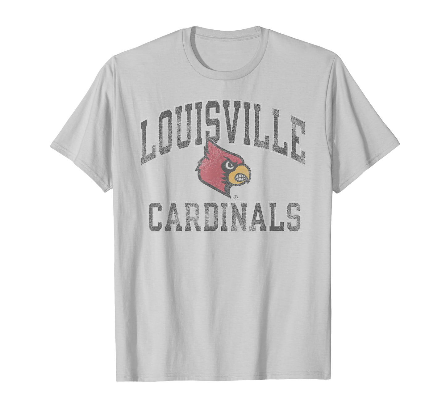Louisville Cardinals Vintage Worn Gray Officially Licensed T-Shirt