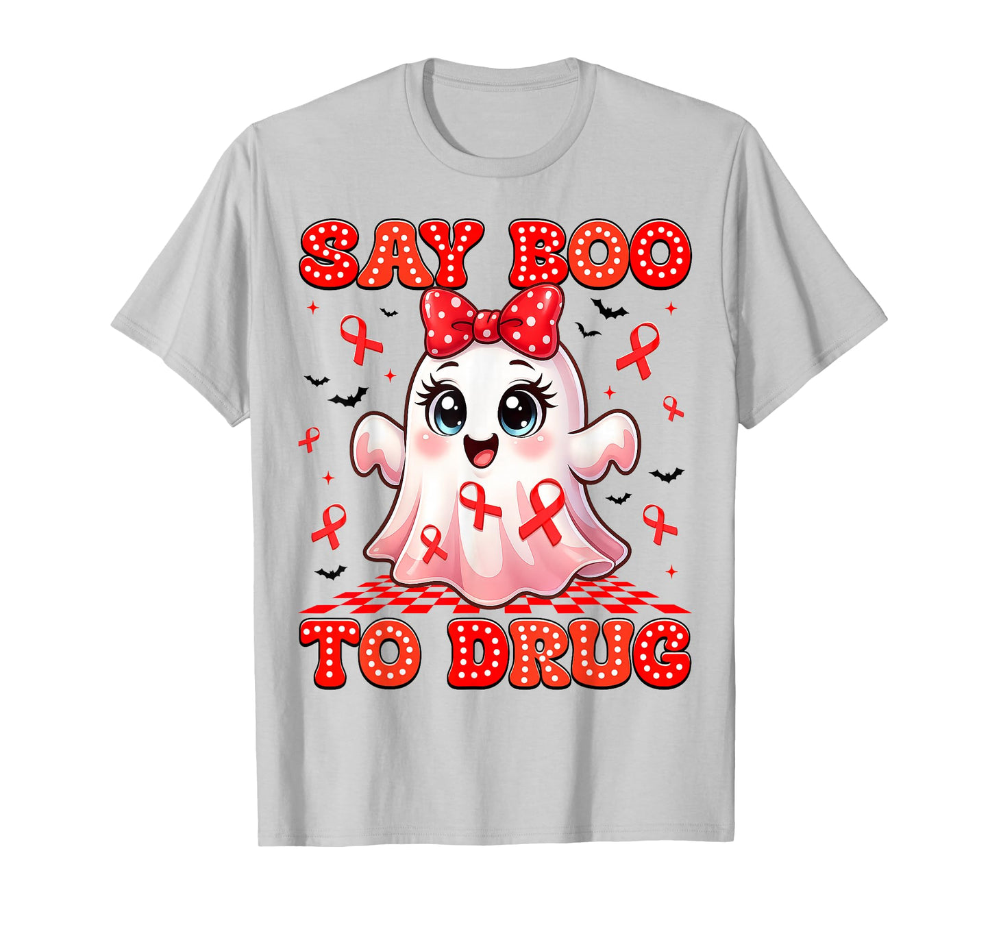 Say Boo to Drugs Coquette Red Ribbon Week Awareness Men Wome T-Shirt