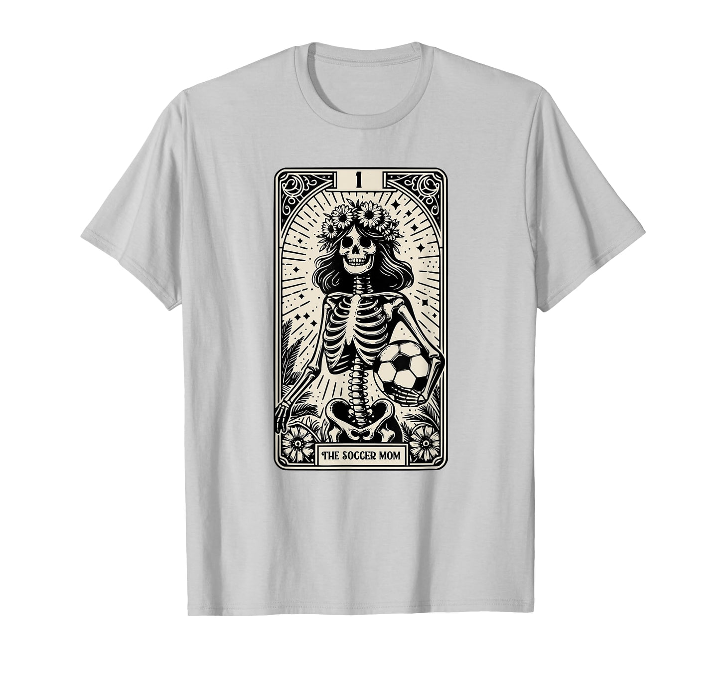 Soccer Mom Skeleton Tarot Card Vintage Halloween T-Shirt