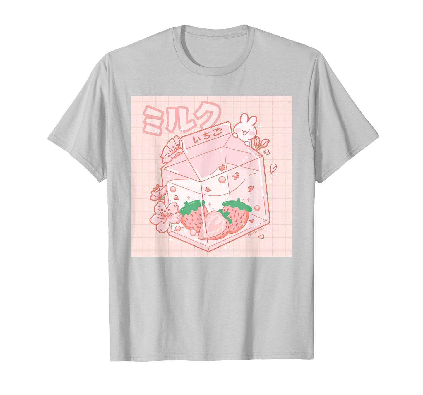 Strawberry Milk Bunny Japanese Kawaii Anime Aesthetic T-Shirt