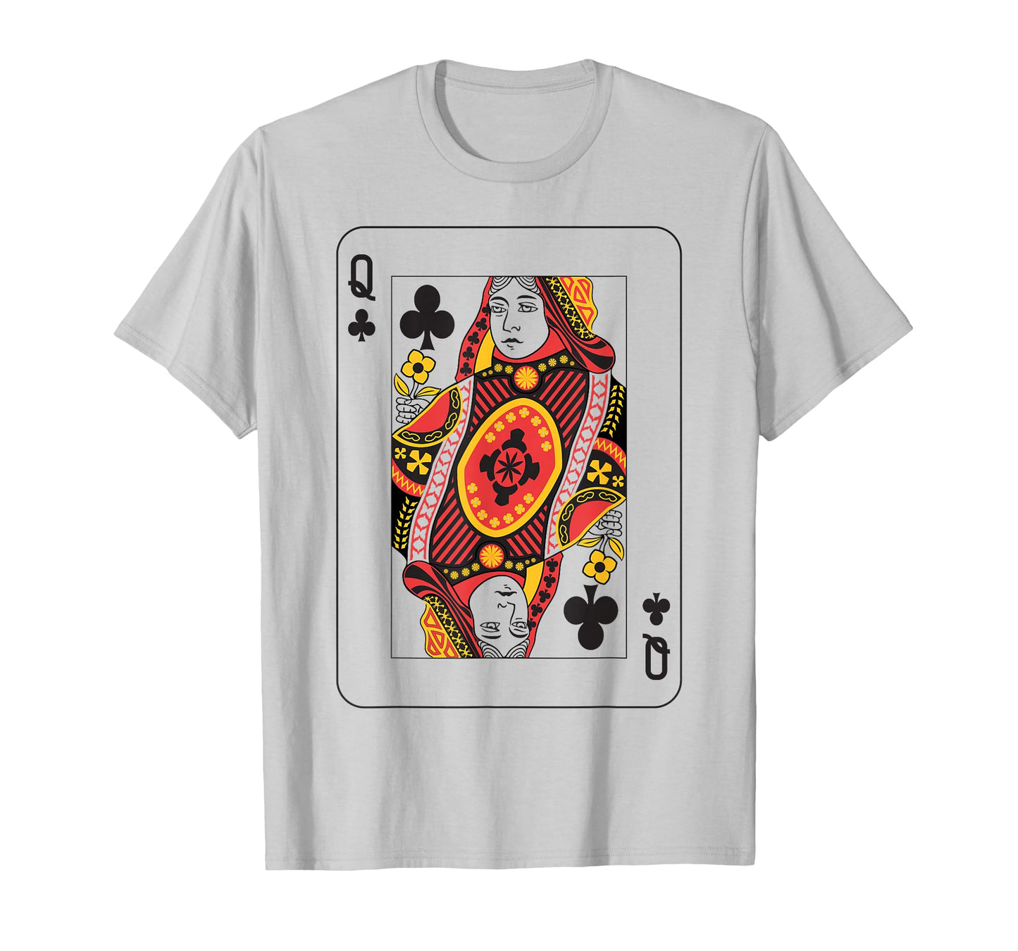 Queen of Clubs | Deck of Cards Front and Back Group Costume T-Shirt