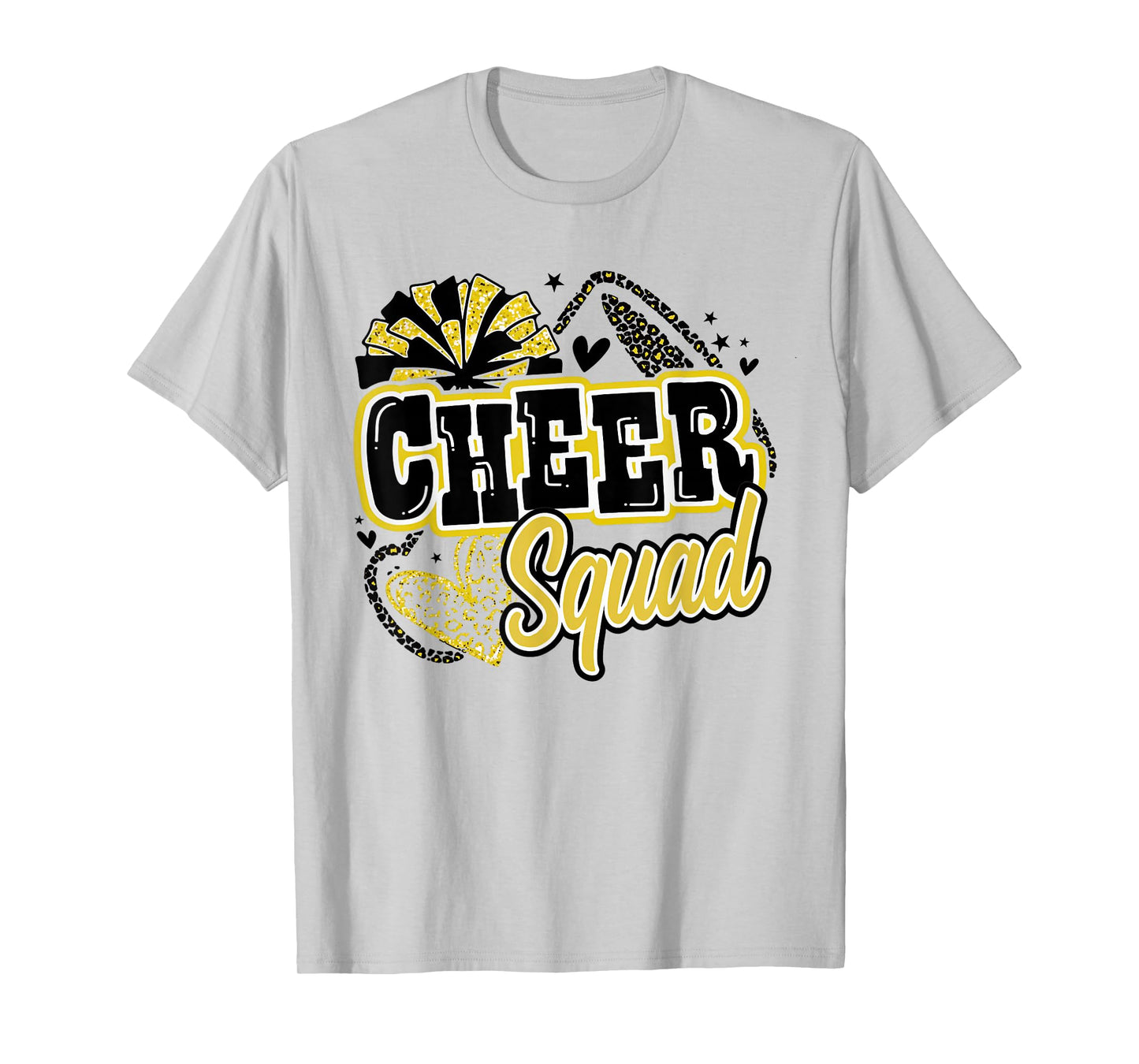 Cheer Squad Coquette Bow Sport Cheerleader Cheerleading Gold T-Shirt