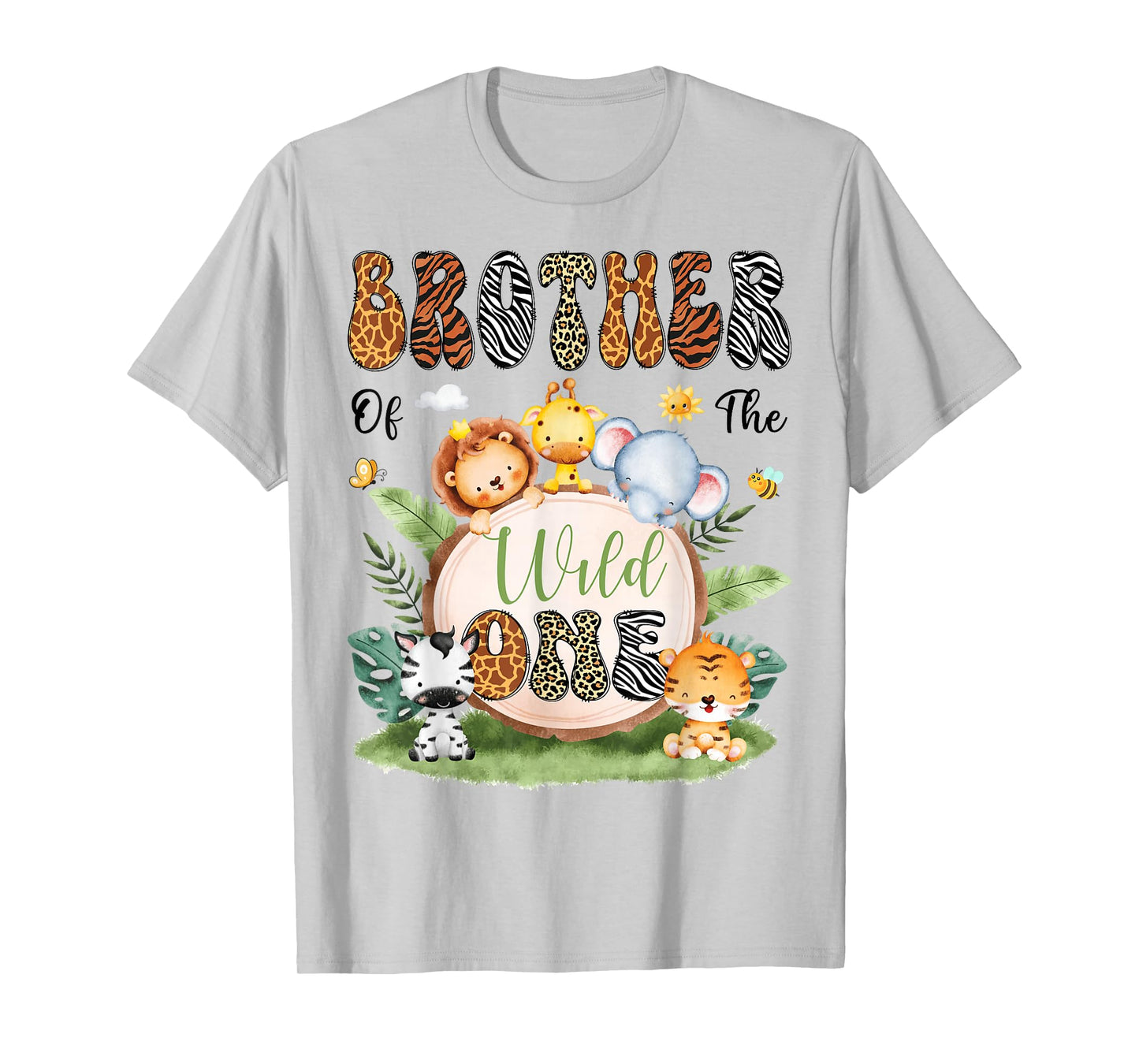 Brother Of The Wild One Safari Jungle 1St Birthday Boy T-Shirt