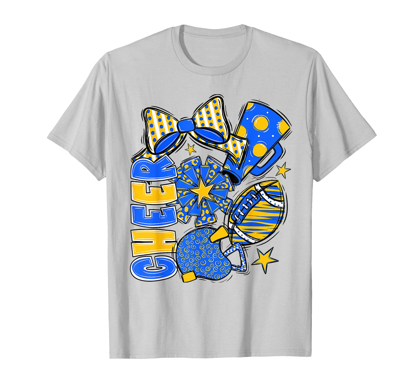 Cheer Mom Blue Cheerleader Game Day Cheer Mama Football T-Shirt
