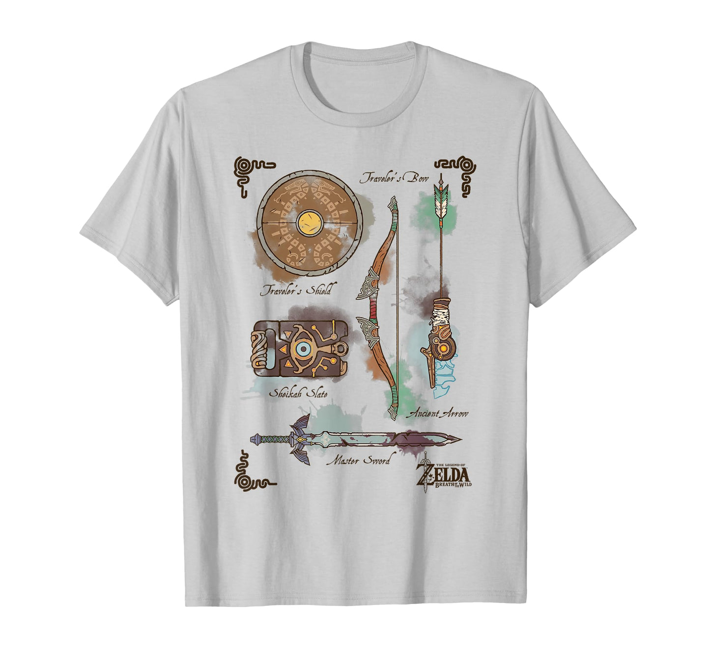 Zelda Breath Of The Wild Link Inventory Graphic T-Shirt T-Shirt