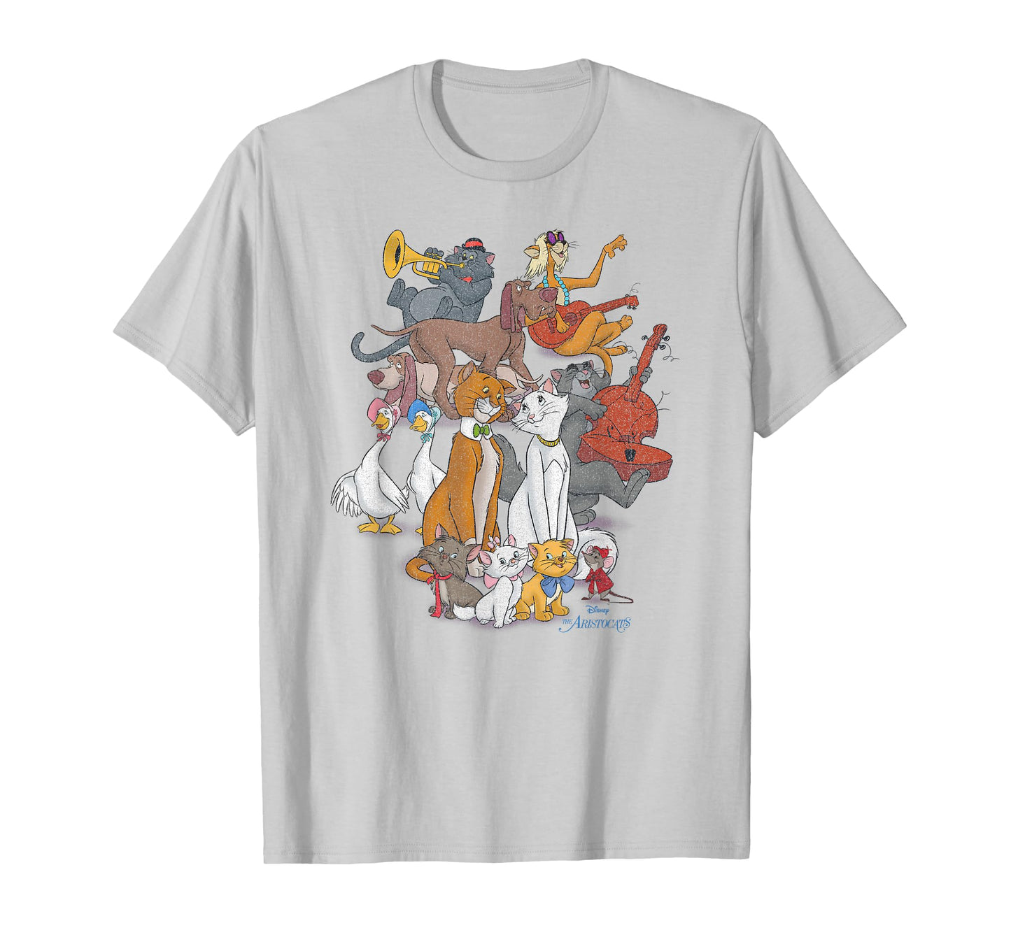 Disney The Aristocats Characters Distressed Group Shot T-Shirt