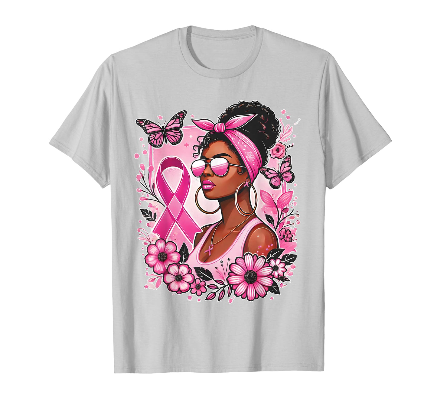 Breast cancer awareness Wear Pink African American support T-Shirt