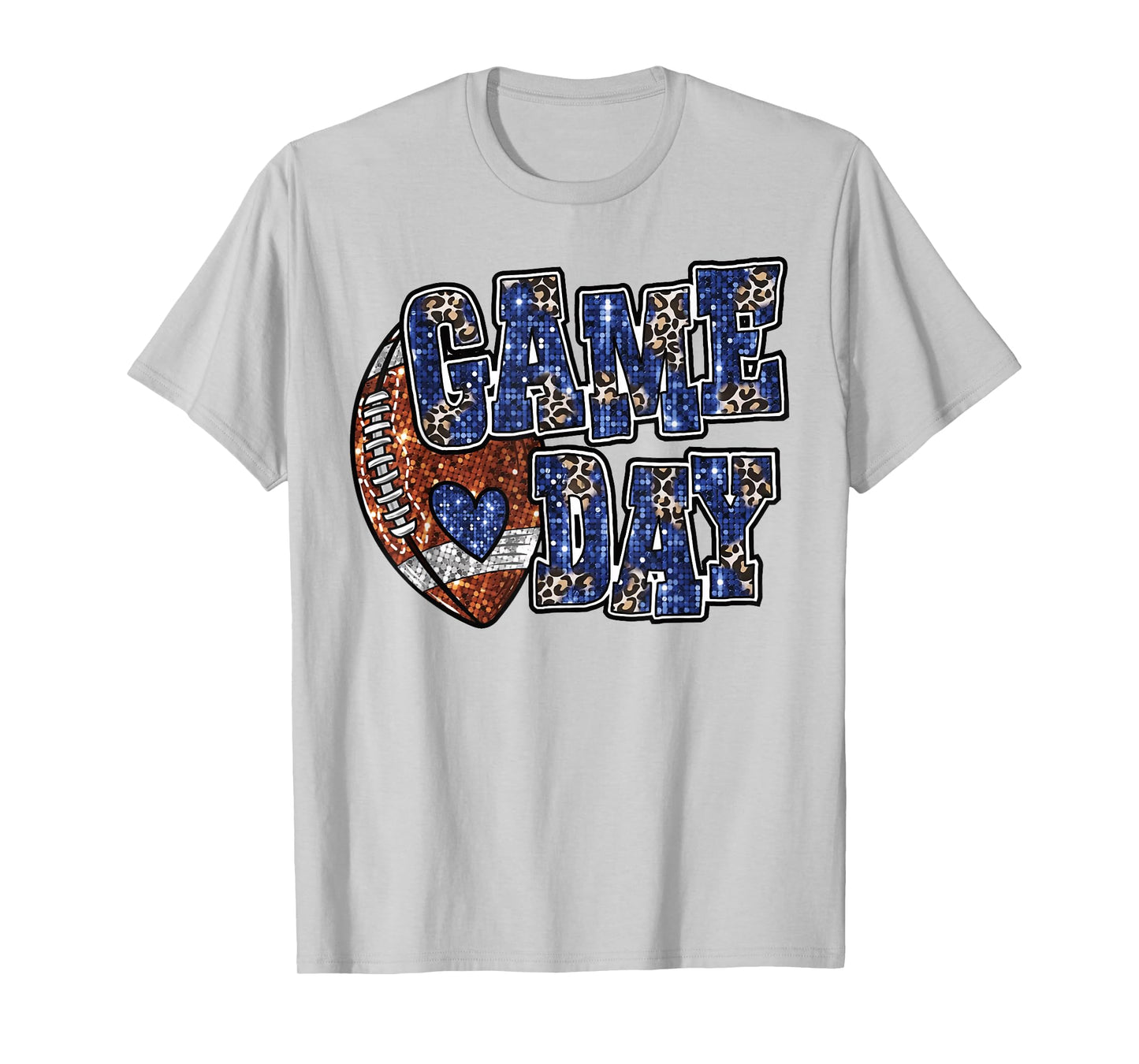 Game Day Leopard Football Bling Bling Football Lover T-Shirt