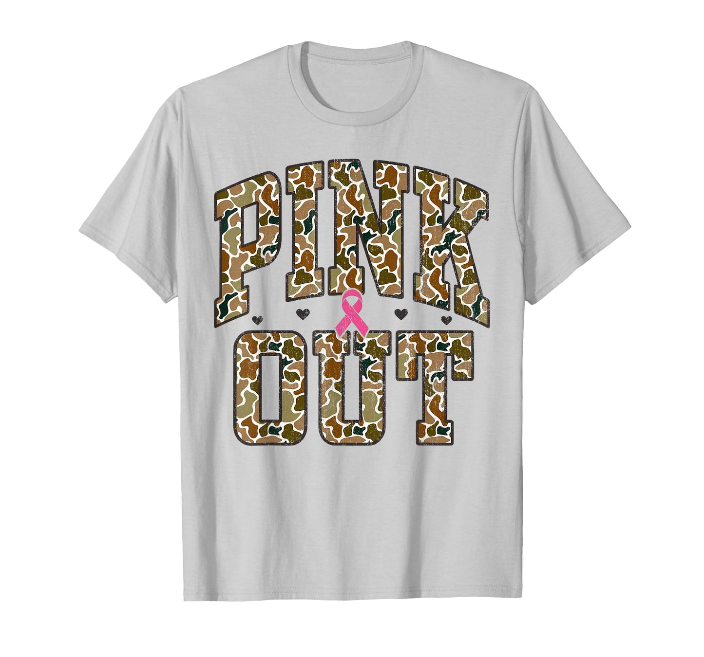 Old School Camouflage Pink Out Breast Cancer Awareness T-Shirt