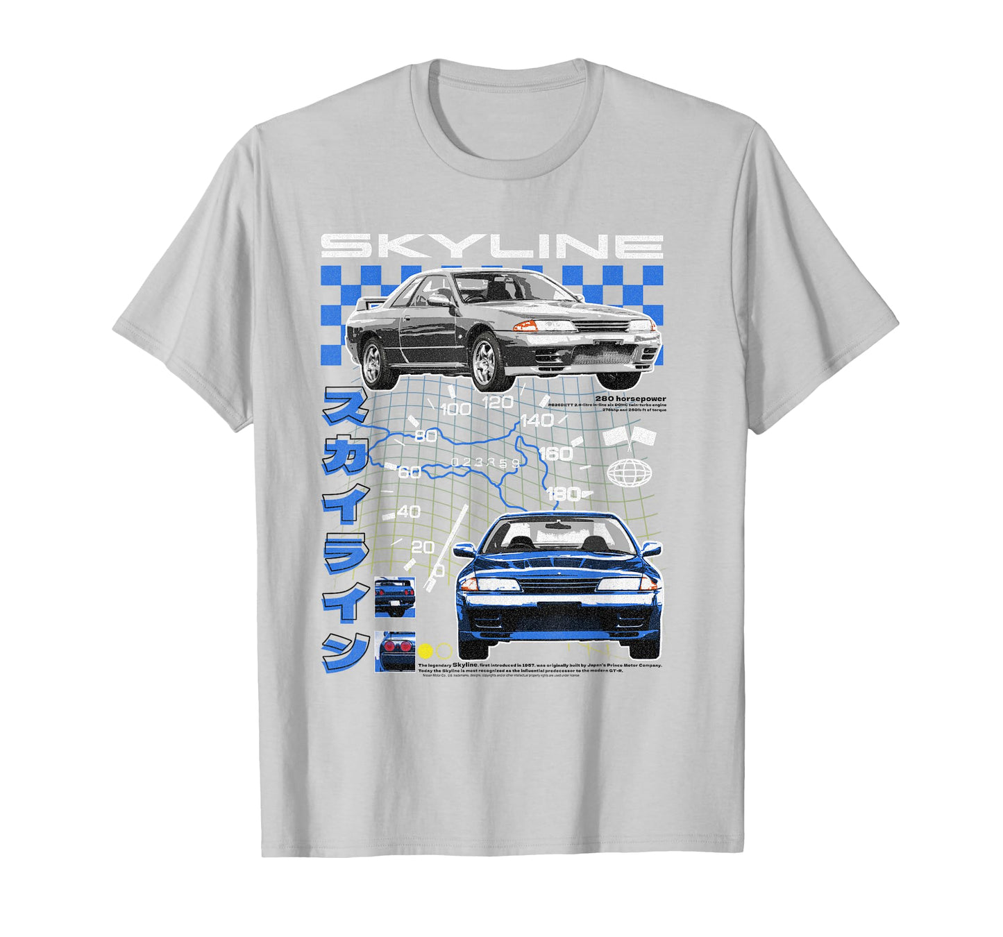 Nissan Skyline Vintage Ad Collage Sports Car T-Shirt