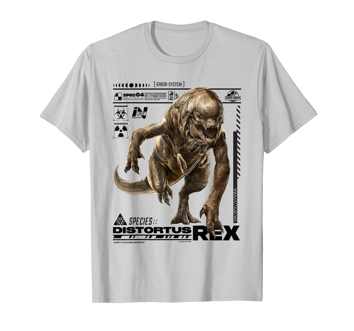 Jurassic World Rebirth Distortus Rex Ingen Species File T-Shirt
