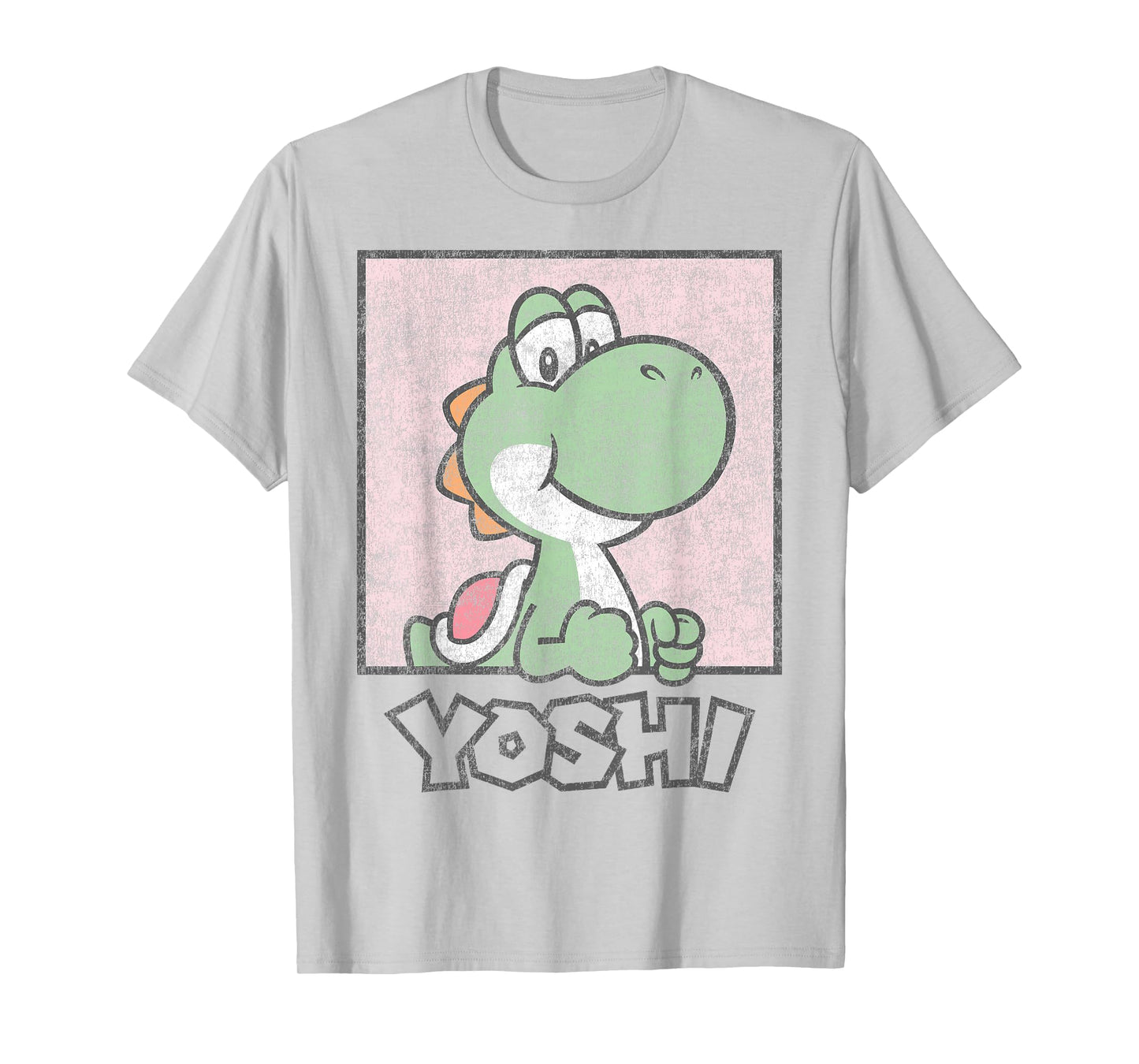 Super Mario Yoshi Simple Faded Pastel Pink Portrait T-Shirt
