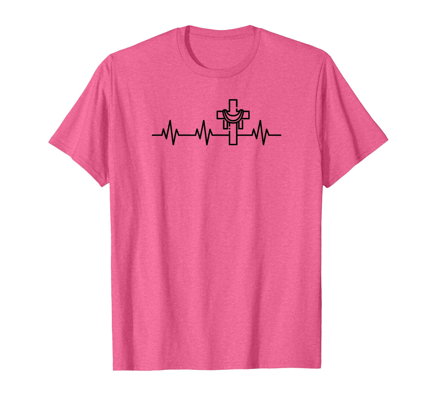 Christian Cross Heartbeat Life Heart EKG Pulse Easter T-Shirt