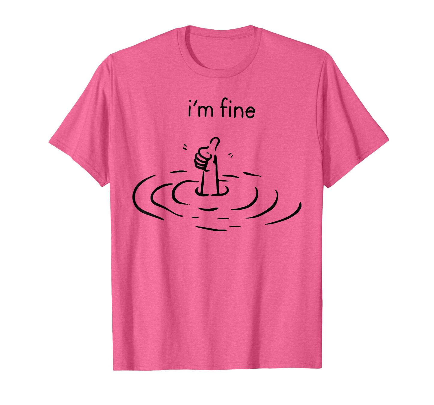 women's i'm fine print T-Shirt, Women's, Grey, Small