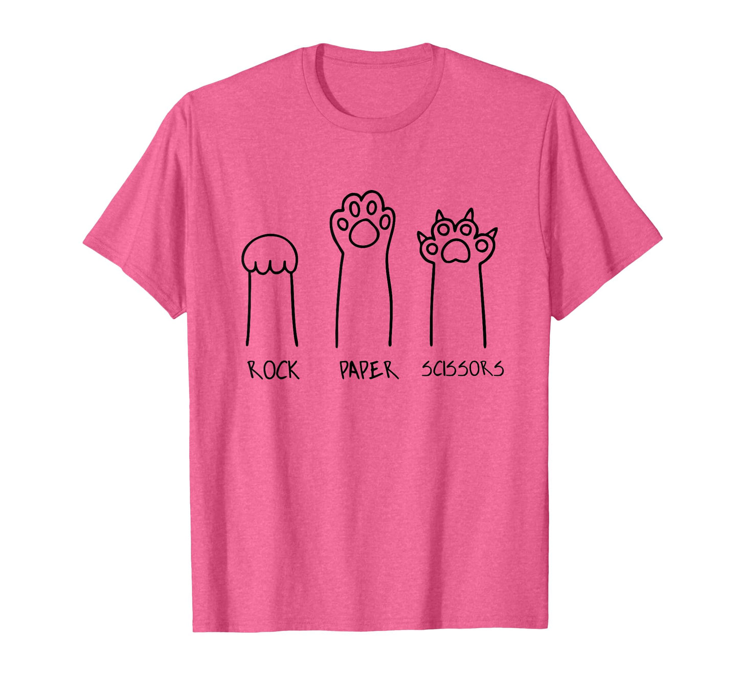 Rock Paper Scissors Hand Game Cute Paw Funny Cat Introvert T-Shirt
