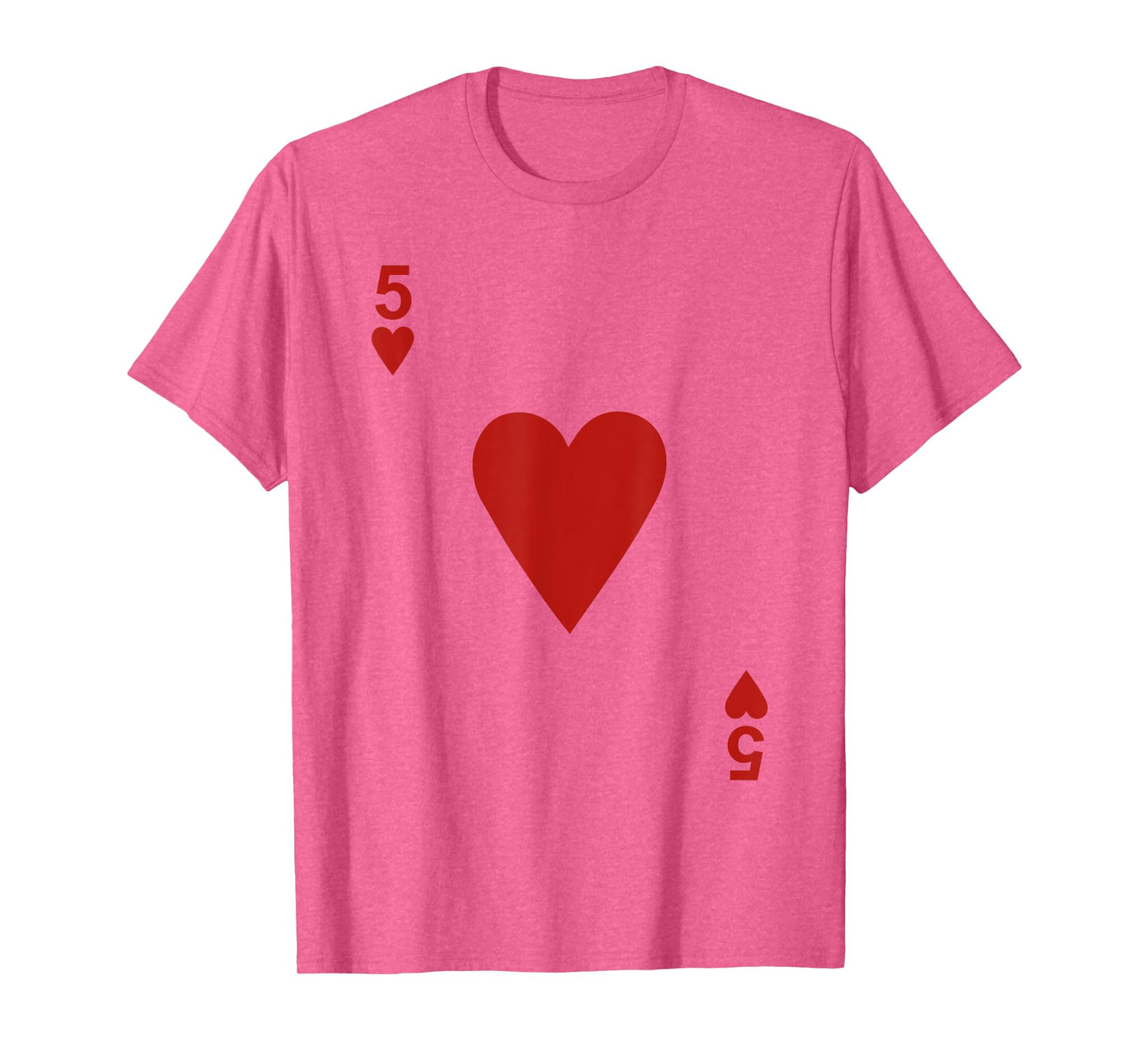 Five of hearts Tshirt Blackjack Cards Poker 21 5 Tee shirt T-Shirt