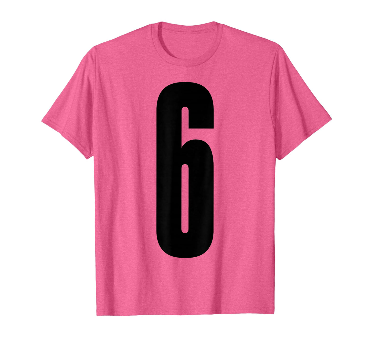 Black Sports Team Number #6 T-Shirt