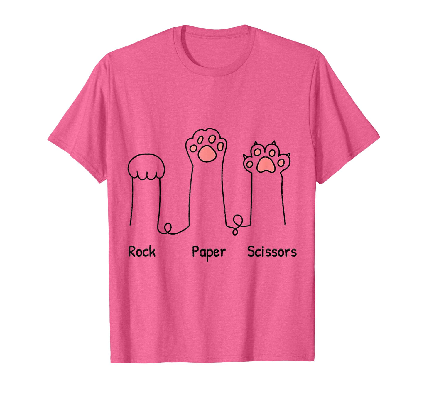 Rock Paper Scissors Hand Game Cute Paw Funny Cat T-Shirt