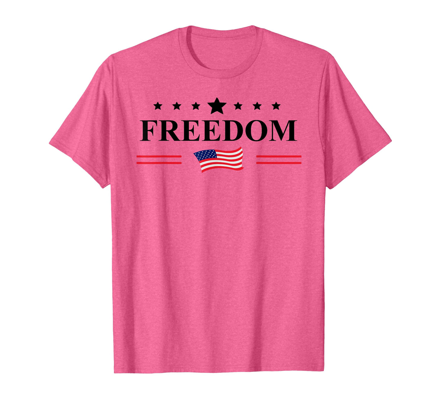 White Shirt That Says Freedom with Flag Freedom Sign America T-Shirt