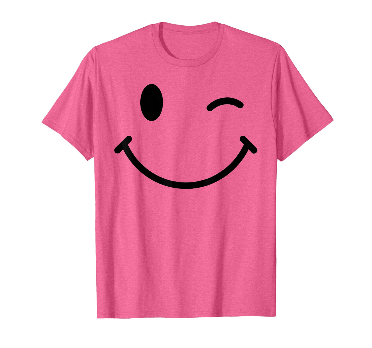 70s Yellow Smile Face Happy Wink Smiling Positive Retro T-Shirt