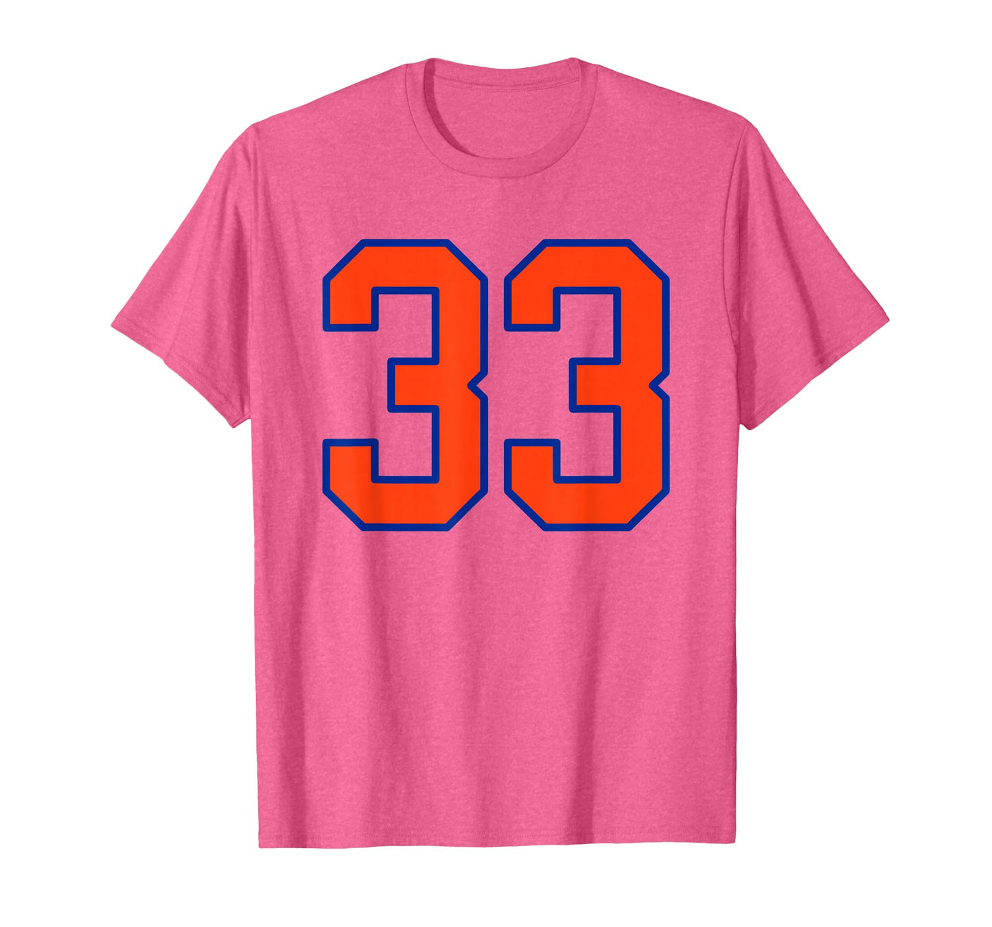 Orange and Blue Sports Number 33 Jersey Uniform Player T-Shirt