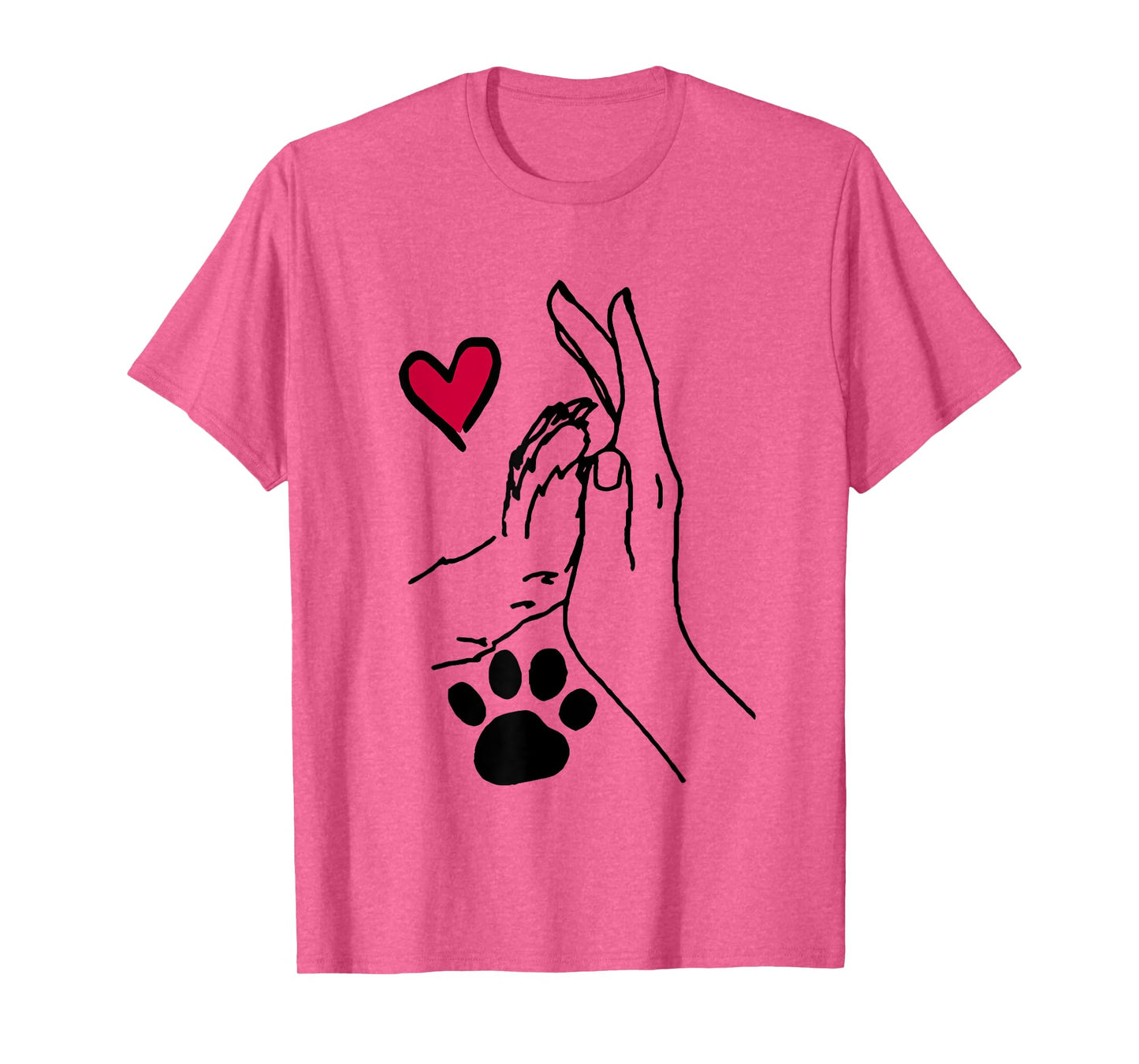 Human And Dog Or Cat Paw High Five Dog Human Friendship T-Shirt