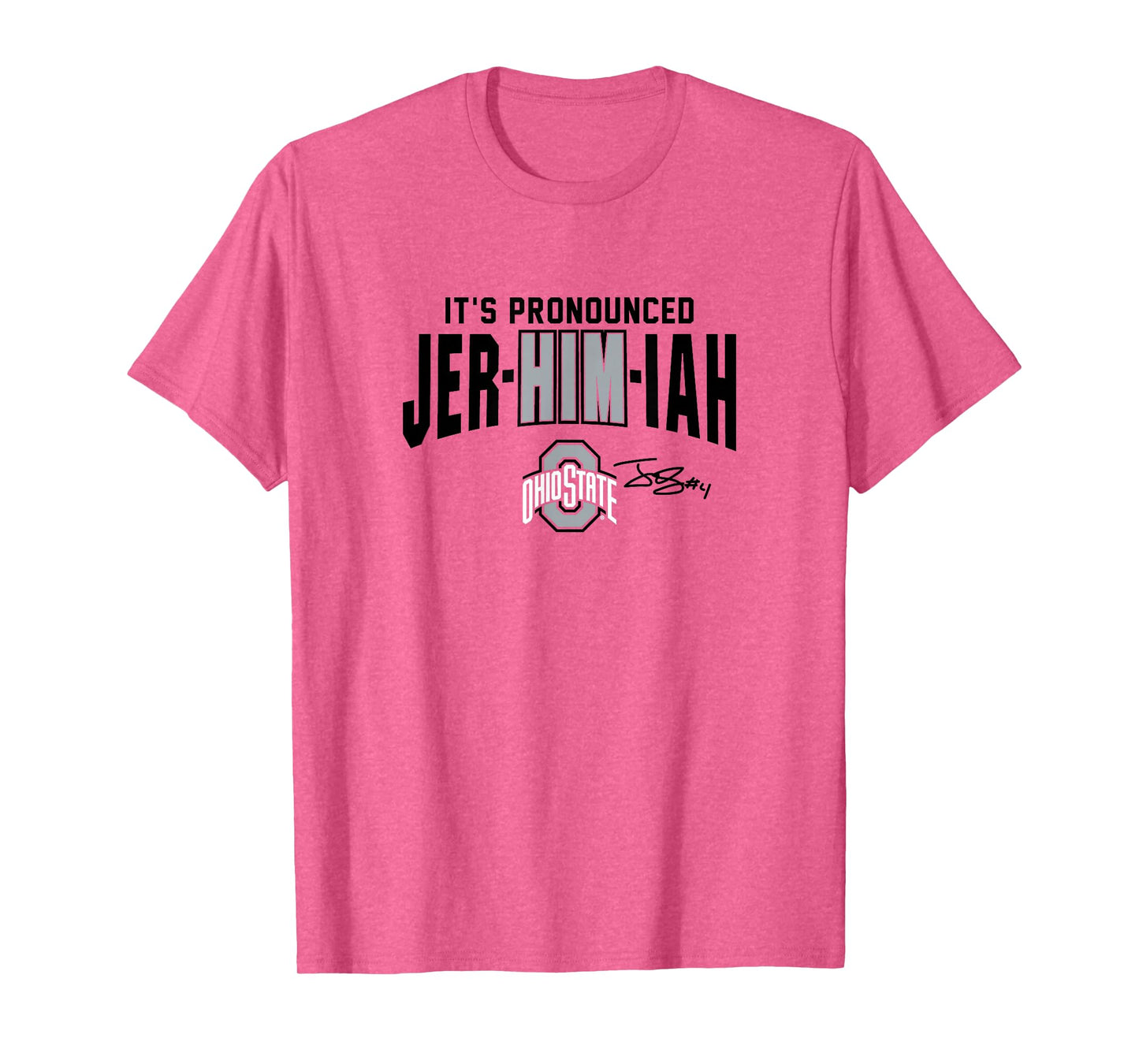 BreakingT Jeremiah Smith Ohio State Football T-Shirt - Red, Small, Crew Neck, Short Sleeve, Classic Fit, Lightweight, All Seasons, Unisex-Adults, Unisex-Kids