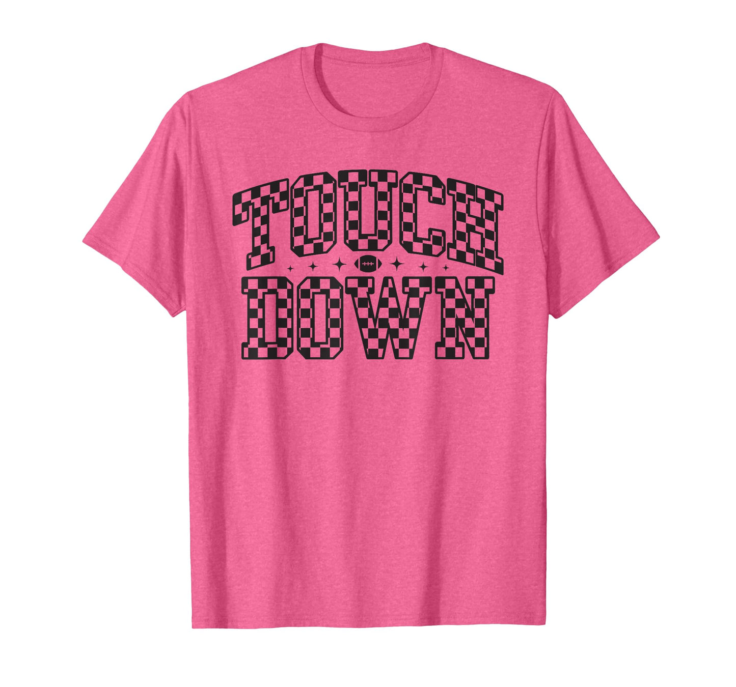 Game Day Checkered Touchdown Season Preppy American Football T-Shirt