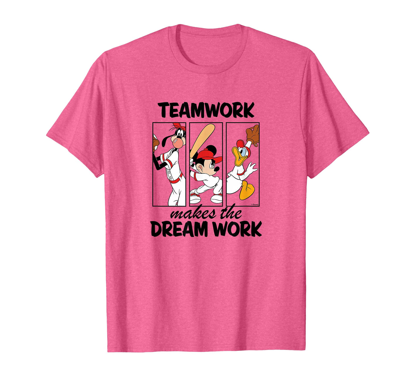 Disney - Mickey Team Work Makes The Dream Work Baseball T-Shirt