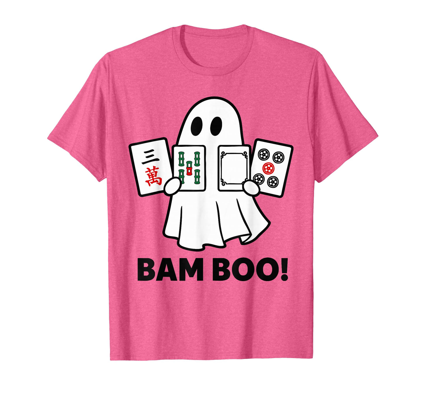 Halloween Ghost Playing Mahjong Spooky Bam Boo Funny Costume T-Shirt
