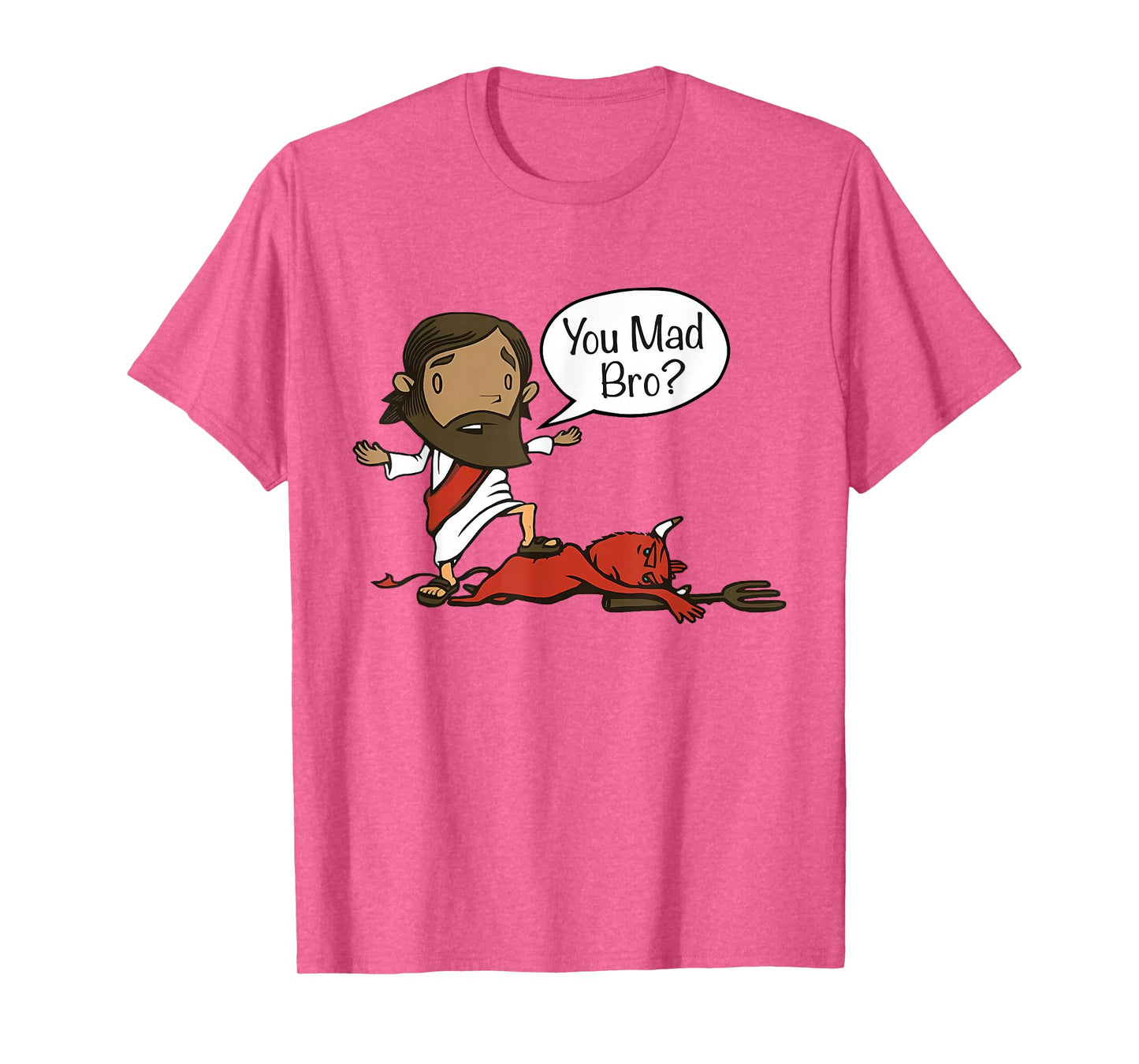 You Mad Bro - Funny Christian Jesus and Devil T-Shirt