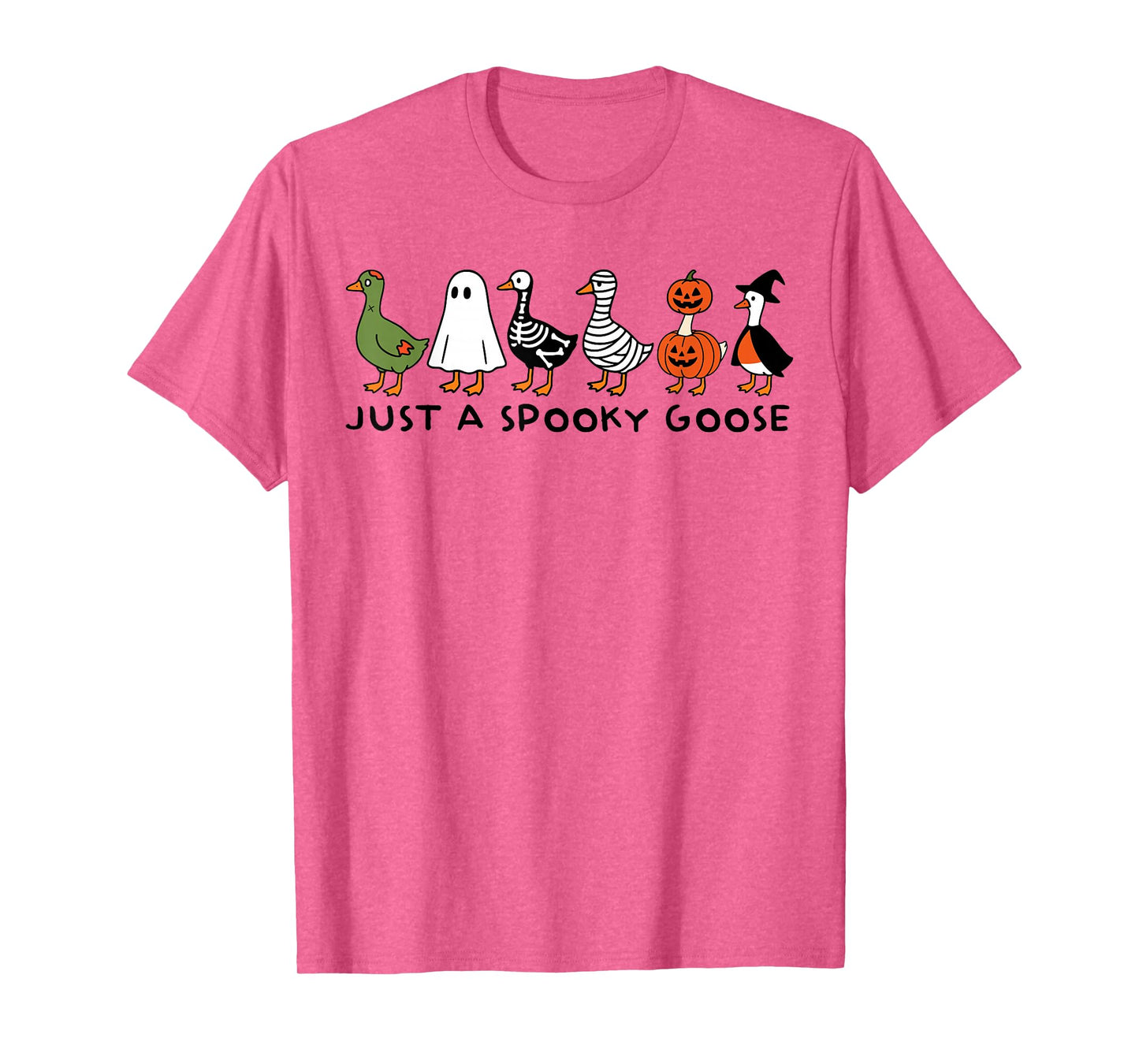 Just A Spooky Goose Funny Halloween Silly Animal Witch Duck T-Shirt