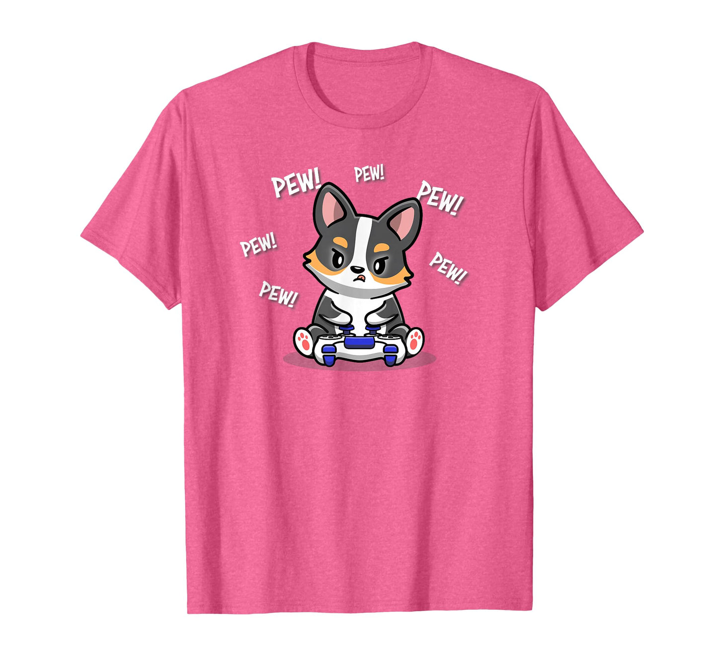Funny Kawaii Kids Video Gamer Black Tricolor Corgi Lover T-Shirt
