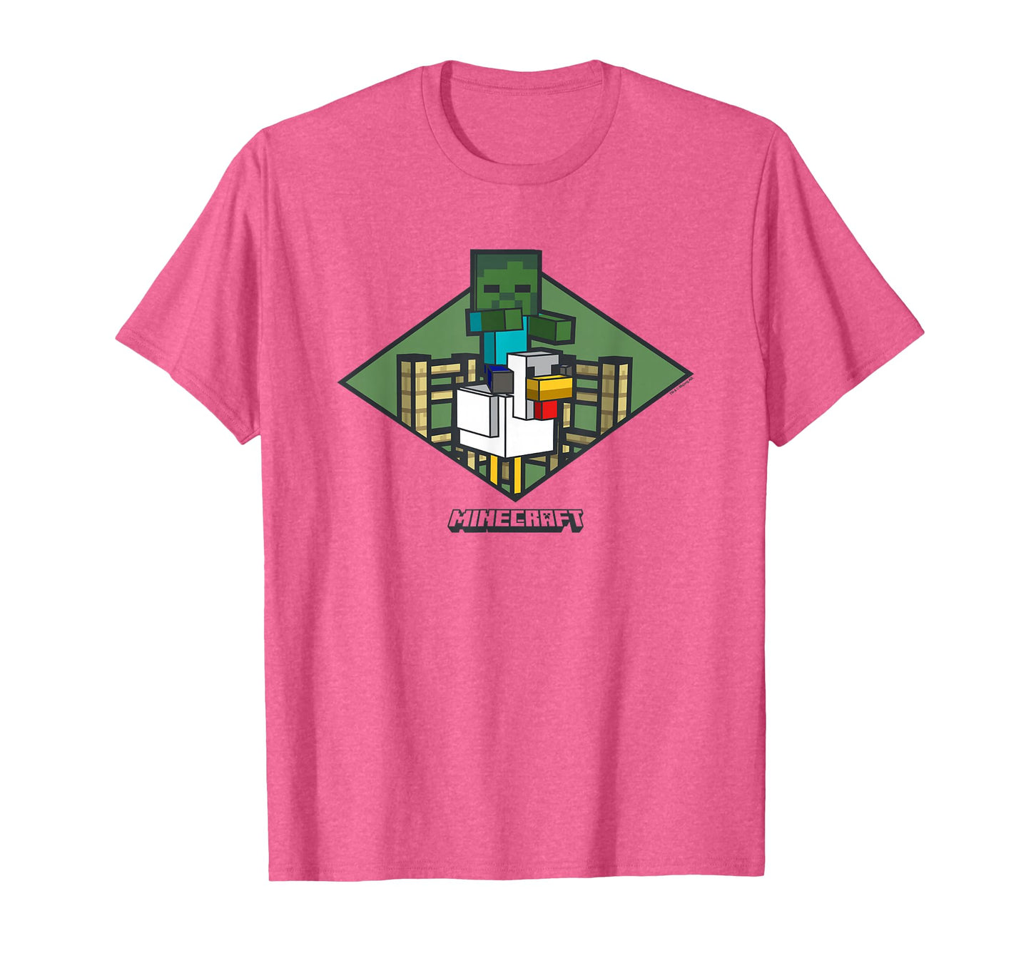 Minecraft Chicken Jockey Vintage Badge Logo T-Shirt