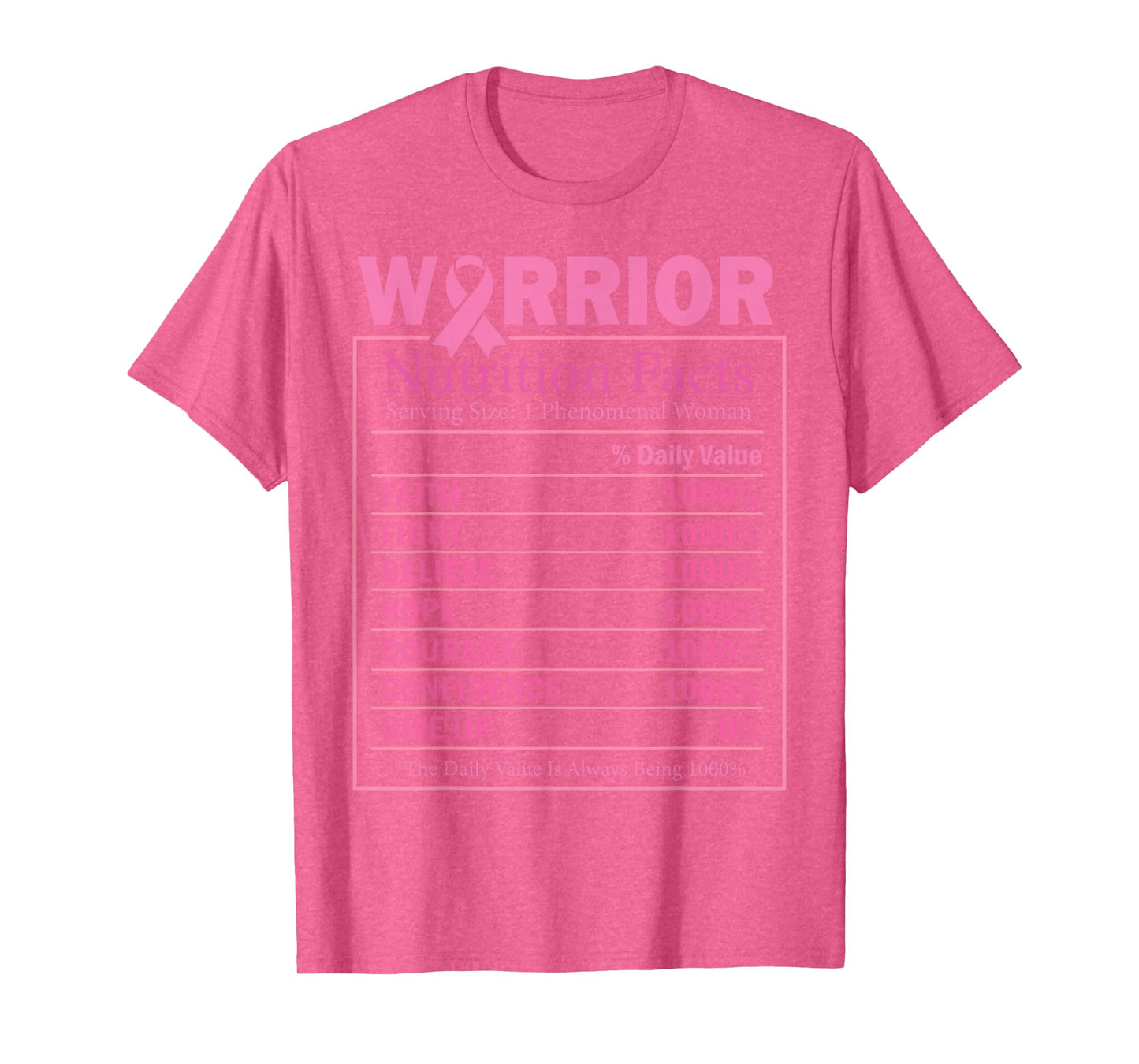Warrior Nutrition Facts Breast Cancer Awareness T-Shirt